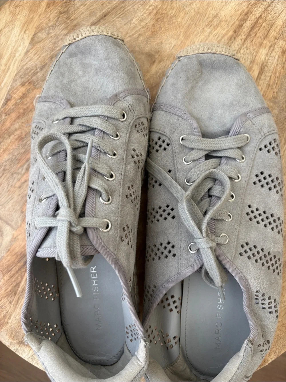 Marc Fisher Gray Suede Espadrille Sneakers